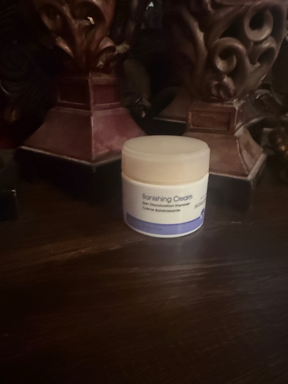Avon Banishing Cream - White Jar with Purple Accent